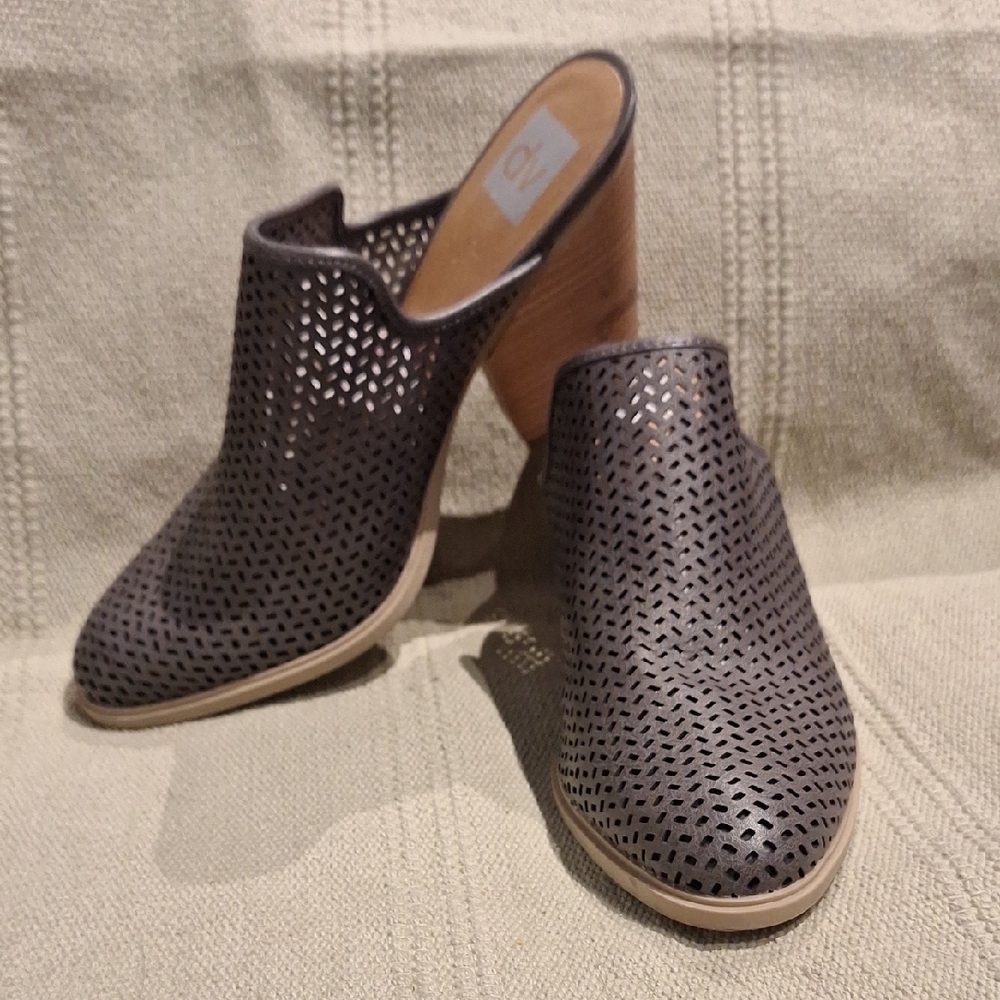 DV Dolce Vita Gray High Wooden Heel Clog Style Size 11